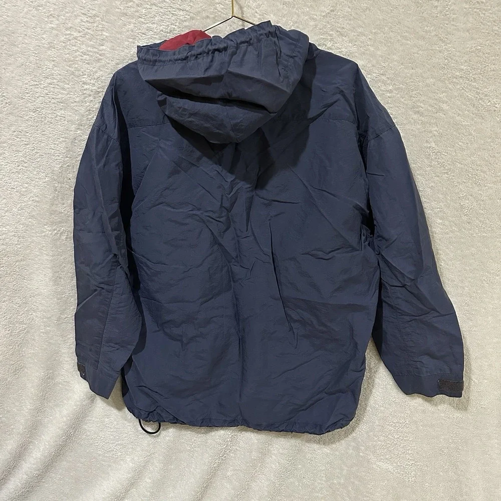G.H. Bass & Co Navy Medium Windbreaker‎ 1/4 Zip Jacket Anorak Hiking Outdoor